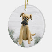 Black Mouth Cur kerstversiering Keramisch Ornament (Links)