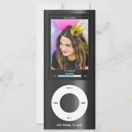 Black MP3 Music Player II Birthday Kaart