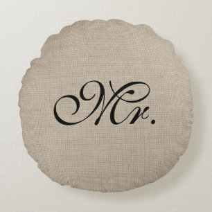 Black Mr Burlap Round Sierkussen Rond Kussen