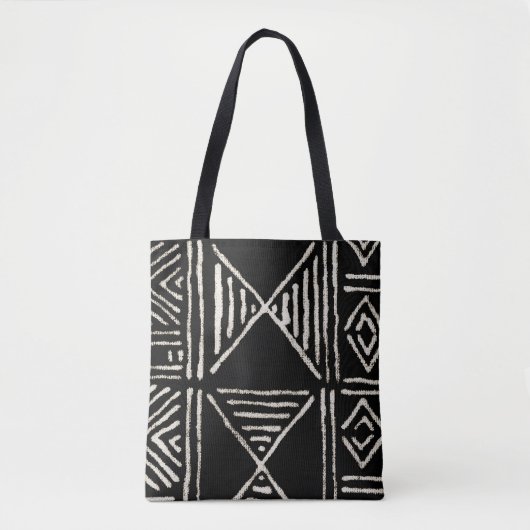 Black Mud Cloth Canvas tas (Voorkant)