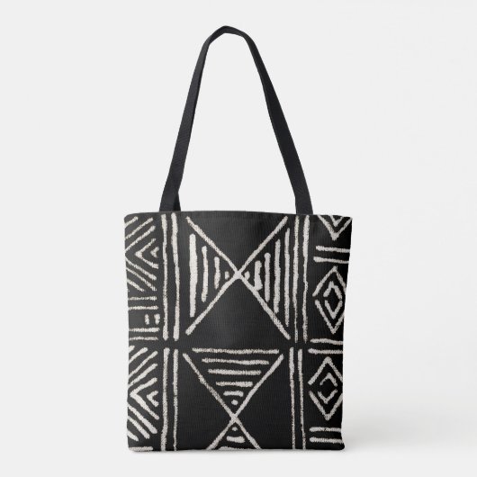 Black Mud Cloth Canvas tas (Achterkant)