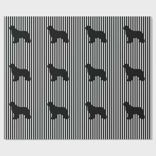 Black multi Newfoundland Dog Gift Wrap Cadeaupapier (Vlak)