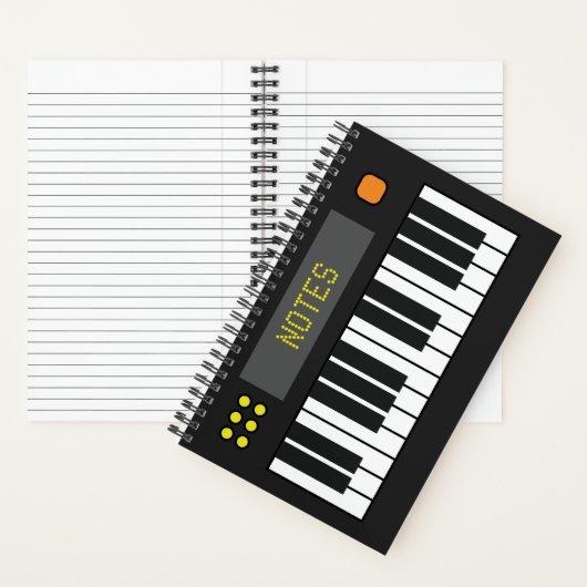 Black Music Keyboard Journal Spiral Notitieboek (Binnen)