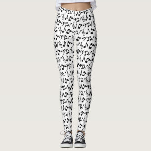Black Music Note-Leggings Leggings