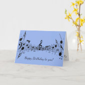 Black Musical Notes Design Carte de voeux (Fleur jaune)