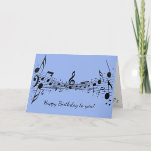 Black Musical Notes Design Carte de voeux