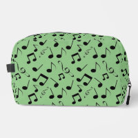 Black Musical Notes Design Kit Dopp Sac