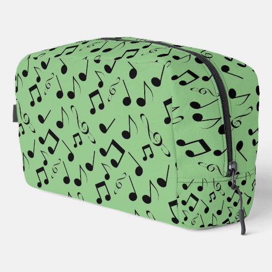 Black Musical Notes Design Kit Dopp Sac (Coin droit)