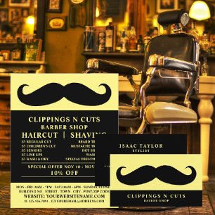 Black Mustache, Mannen Barbers Adverteren Flyer