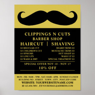 Black Mustache, Mannen Barbers Adverteren Poster