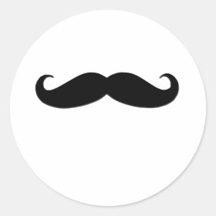 Black Mustache of Black Mustache voor schrijfpapie Ronde Sticker
