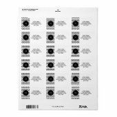 Black Mustache Pattern, Jouw Monogram Etiket (Full Sheet)