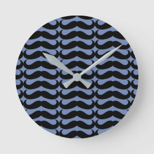 Black Mustache Ronde Klok