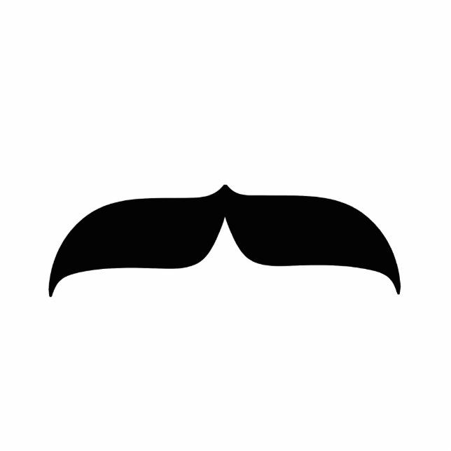 Black Mustache Staand Fotobeeldje (Voorkant)