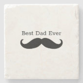 Black Mustache Stenen Onderzetter (Voorkant)