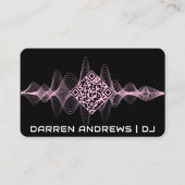 Black | Muziek QR Code Soundwave Visitekaartje (Voorkant)