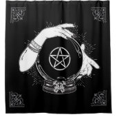 Black Mystic Teller Mystical Crystal Ball Douchegordijn (Voorkant)