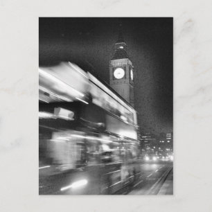 Black-n-White Big Ben - Double Decker Bus - Londen Briefkaart
