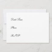 Black n White Invitation Kaart (Achterkant)