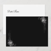 Black n White Invitation Kaart (Voorkant / Achterkant)