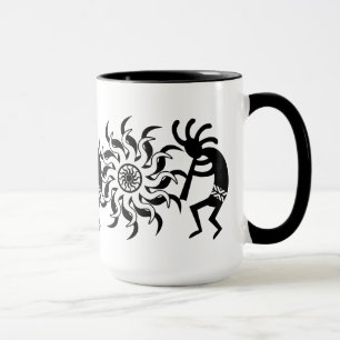 Black N White Southwest Kokopelli Tribal Sun Mok