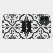 Black n White Waterverf Rustic Boerderij Tegel Pat Case-Mate iPhone Case (Achterkant (horizontaal))