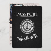 Black Nashville Passport Bewaar de datum Save The Date (Voorkant / Achterkant)