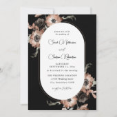 Black & Natural Floral Wedding - Black Kaart (Voorkant)