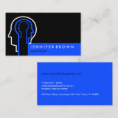 Black Navy Blue Brain mental hypnosis psychiatrist Visitekaartje (Voorkant / Achterkant)