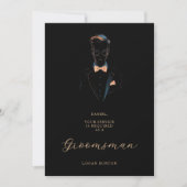 Black & Neon Effect Groomsman Silhouette Wedding (Voorkant)