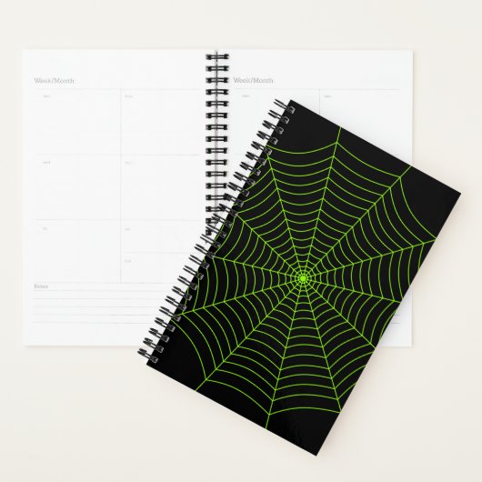 Black neon vert toile d'araignée Halloween motif (Devant avec enveloppe)