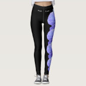 Black New Jersey Violet State Flower Leggings (Voorkant)