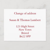 Black New Perch Adreswijziging Aankondigingskaart (Achterkant)