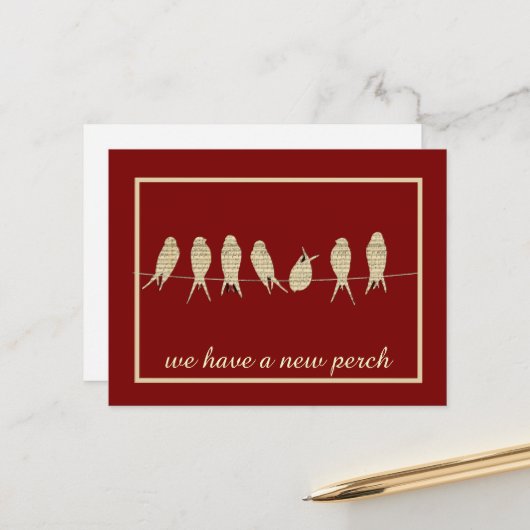 Black New Perch Adreswijziging Aankondigingskaart (Voorkant / Achterkant in situ)