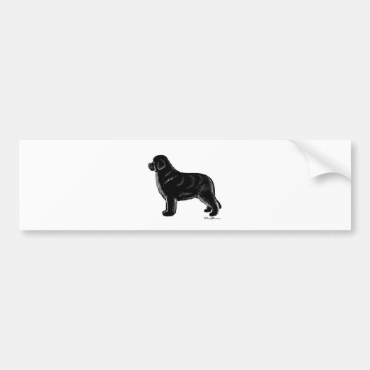 BLACK NEWFOUNDLAND BUMPERSTICKER (Voorkant)