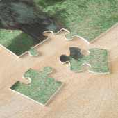 Black Newfoundland Cart Dog Puzzle Legpuzzel (Zijkant)