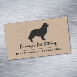 Black Newfoundland Dog Silhouette Visitekaartje Magneet