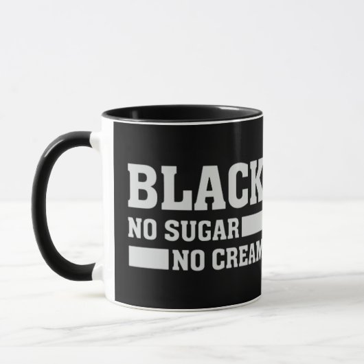 Black No Sugar No Cream Mug (Gauche)
