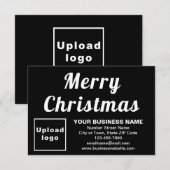 Black | Noël | Business | Petite carte plate (Devant / Derrière)