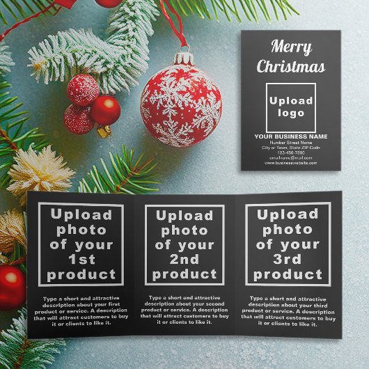 Black | Noël | Carte triple entreprise