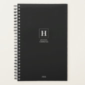 Black Noir Classic Monogram Persoonlijk Wekelijks Planner (Voorkant)