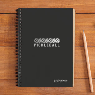 Black Noir Pickleball Logo Gradient Persoonlijk Notitieboek