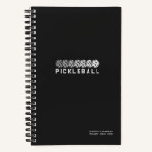 Black Noir Pickleball Logo Gradient Persoonlijk Notitieboek (Voorkant)