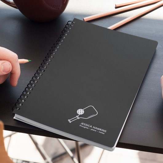 Black Noir Pickleball Paddle & Ball Persoonlijk Notitieboek