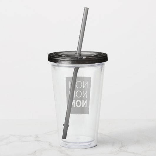 Black Nom Nom Nom Acryl Drinkbeker (Achterkant)