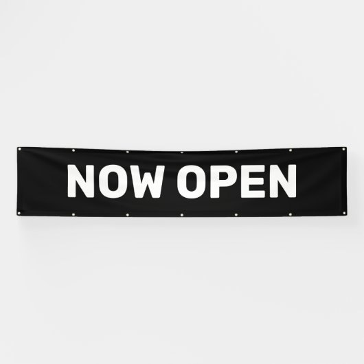 Black Now Open Banner (Horizontaal)
