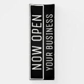 Black Now Open Banner (Verticaal)