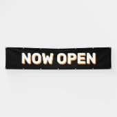 Black Now Open Banner (Horizontaal)