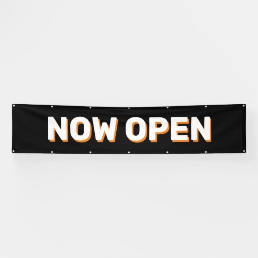 Black Now Open Banner (Horizontaal)