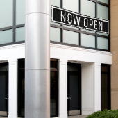 Black Now Open Banner (Buitenkant Gebouw)